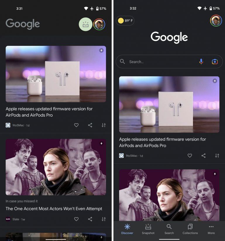 Google, una vez más, trae cambios en Google Discover para los usuarios de Android 12.