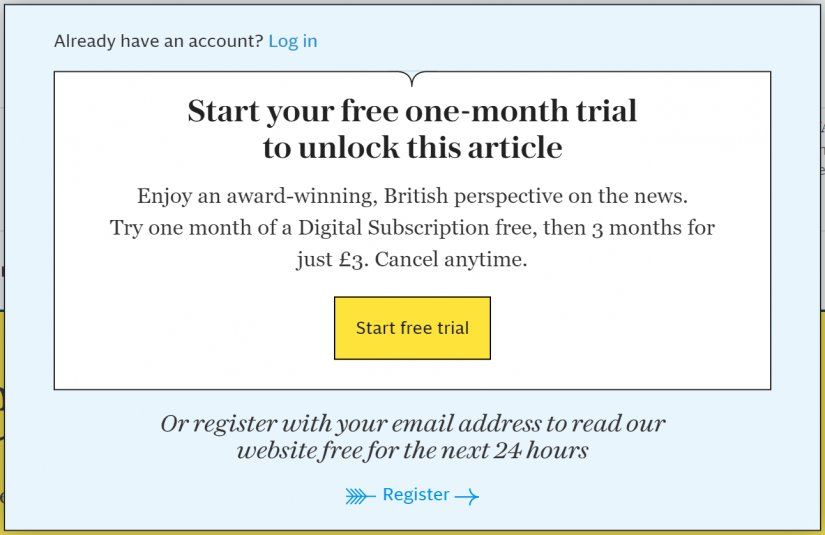 <p>The Telegraph Paywall</p>