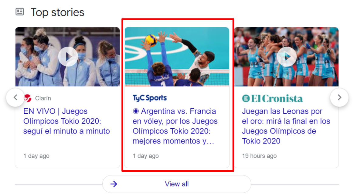 Ejemplo de LiveBlogPosting sobre las Olimpiadas.